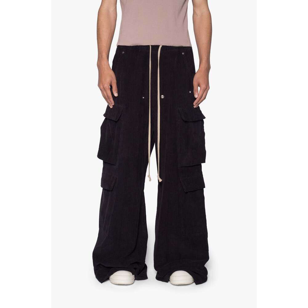 mnml Corduroy Rave Double Cargo Pants - Black Size LBlack / L